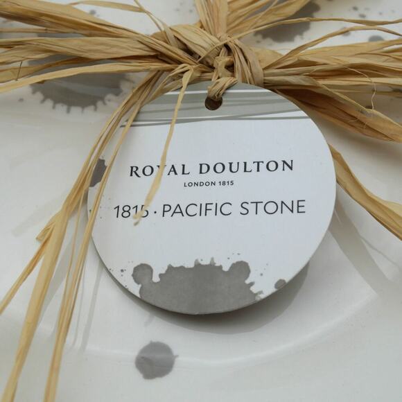 NEW Royal Doulton Pacific Stone 9" Assorted Salad Plates Gray White - Picture 3 of 11